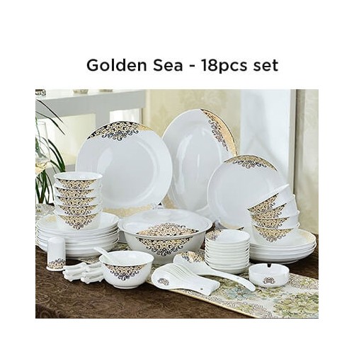 European Lourve Dinnerware Golden Sea 18Pcs set