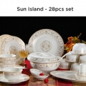 European Lourve Dinnerware Sun Island 28Pcs set