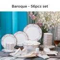 European Lourve Dinnerware Baroque 56Pcs set
