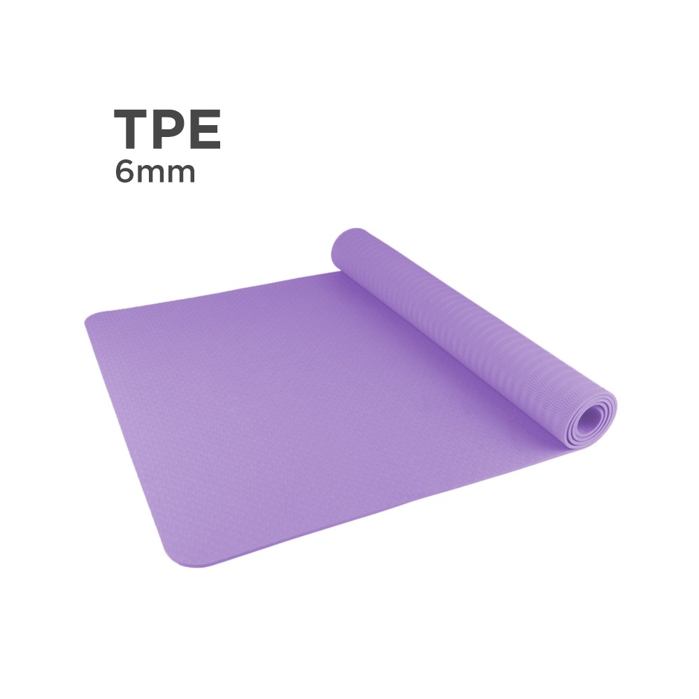 Premium TPE 6mm Yoga Mat (Solid Color) (Violet)