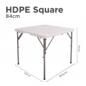 HDPE Square Folding Table in 84cm