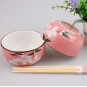 Hand-Painted Floral Ceramic Dining Set - pink