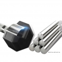 Rubber Coated Hex Dumbbell (1-40KG) with Contoured Chrome Handle