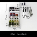 304 SS Kitchen Rotational Rack - 3 Tier + Hook