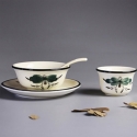 Chinese Lotus Ceramic 4 Pcs Soupware Set【绿植】