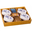 Japanese Ceramic Elementary 4 Pcs Dishware Set - snow glaze