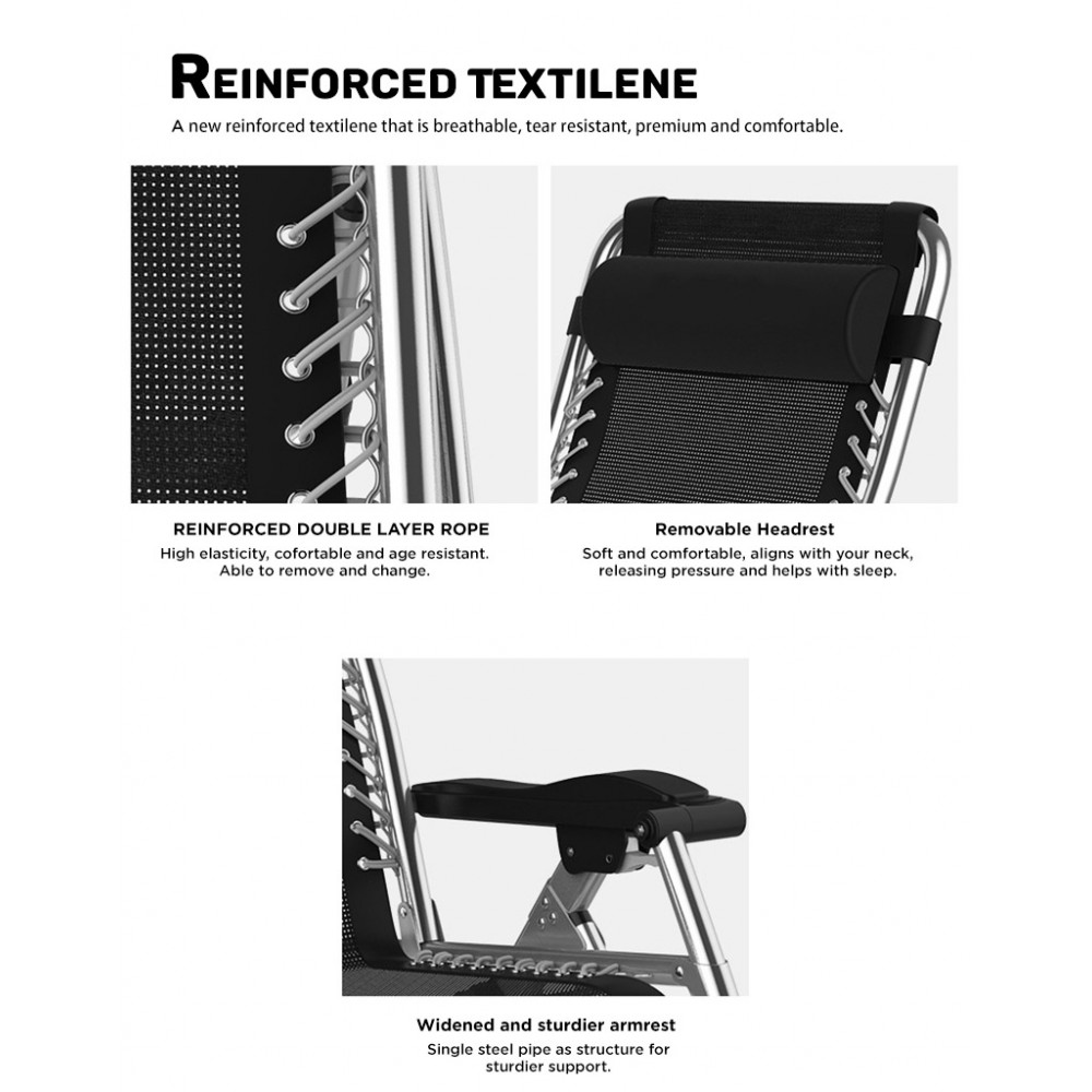 (Folding & Reclining) Velma Reclining Leisure Chair in Black (Folding & Reclining) Velma Reclining Leisure Chair in Black