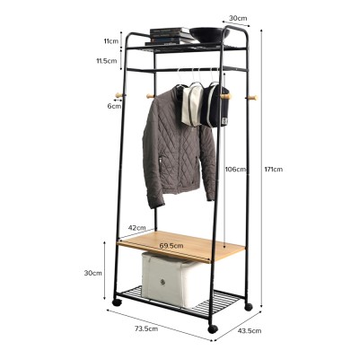 Linnea Clothes Rack with Shoe Storage