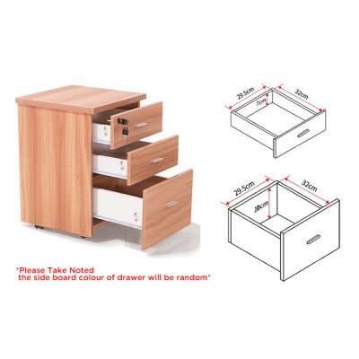 ROVIX Mobile Pedestal in Light Walnut