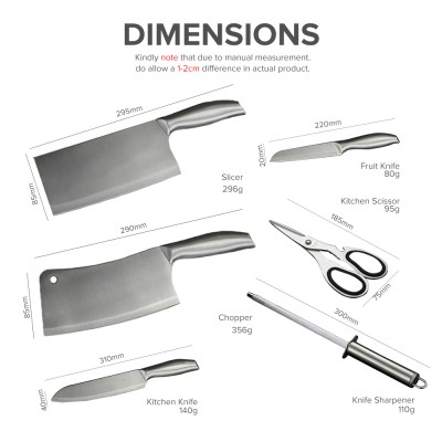 KFPP Stainless Steel 7pcs Knife Set