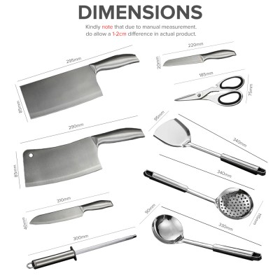 KFPP Stainless Steel 10pcs Knife Set