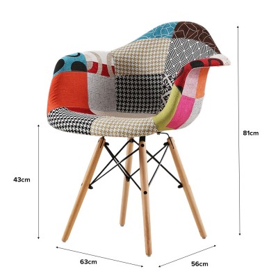 EAMES Patchwork Replica Chair with Armrest