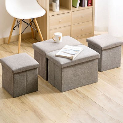 Fabric Footstool with Storage