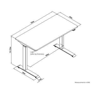 VISIONSWIPE Standard Height Adjustable Standing Desk