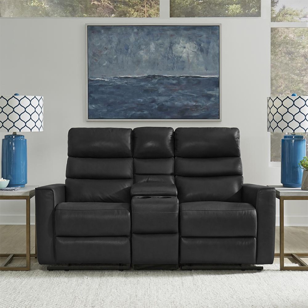 Stanford 2 Seater Recliner Sofa With Cup Holder Black