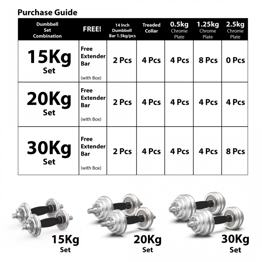 CHROME Weight Training Dumbbell Set - JIJI.SG