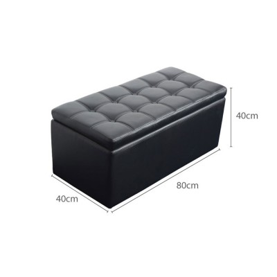 Leather-Grade Footstool Ottoman with Storage