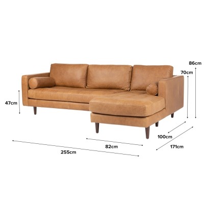 ETHAN 3-seater sofa with chaise longue