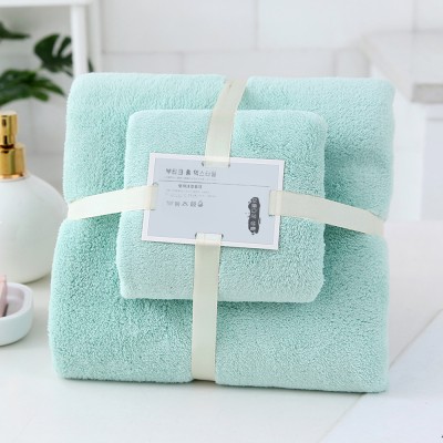 YAWAI Coral Fleece Bath Towel Set