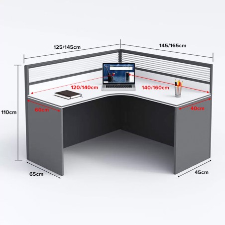 ALPHA L-Panel Partition Work Station