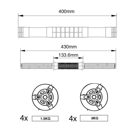 WELDON 3-in-1 Dumbbell Set