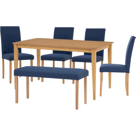 CHARMANT/LENORE Dining Table with 4 Chairs and 1 Bench