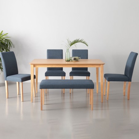 CHARMANT/LENORE Dining Table with 4 Chairs and 1 Bench