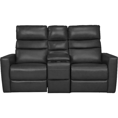Stanford 2 Seater Recliner Sofa With Cup Holder Black