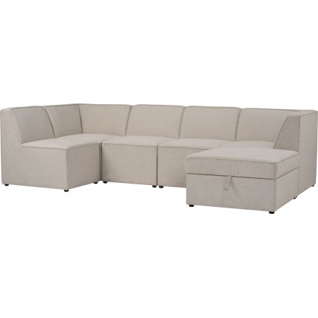 TRAVIS 4 Seater Corner Extended Modular Sofa with Storage Ottoman