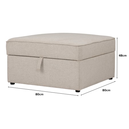 TRAVIS 4 Seater Corner Extended Modular Sofa with Storage Ottoman