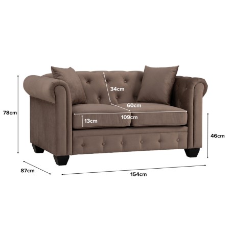 CURT 2 Seater Chesterfield Sofa