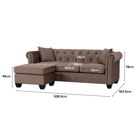 CURT L-Shaped Chesterfield Sofa