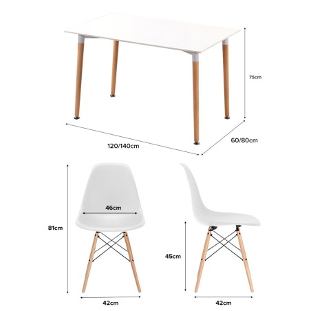 EAMES Table and 6 Chairs