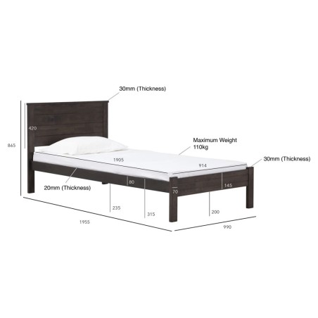 BRANDI/DREAMAX Bed & Mattress Bundle