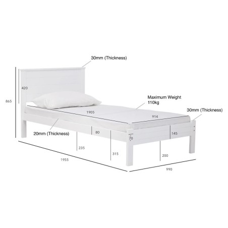 BRANDI/DREAMAX Bed & Mattress Bundle