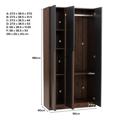 MANDO Wardrobe with 3 Doors