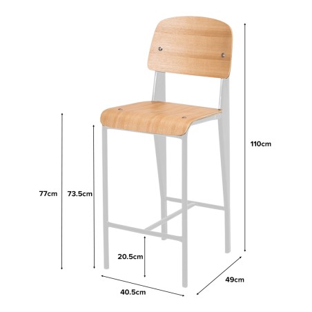 INGEL Bar Stool with Backrest