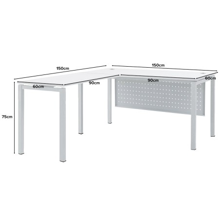 FORSBERG L-Shaped Office Desk with Modesty Panel