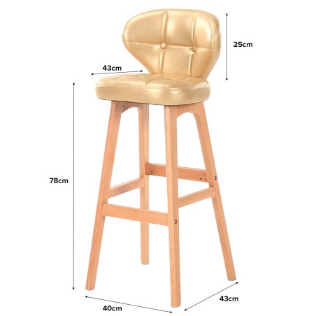 (AS-IS) ALVARO Bar Stool with Backrest