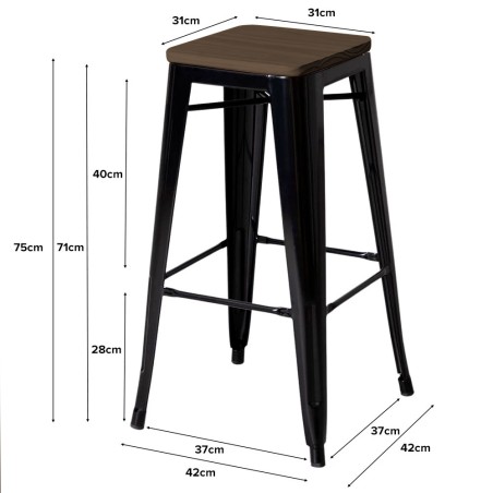 BARKLEY Bar Stool, Stackable