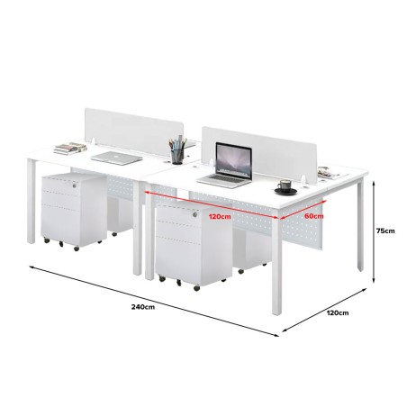 FORSBERG 4 Seater Work Station with Modesty Panel