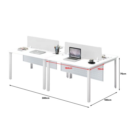 FORSBERG 4 Seater Work Station with Modesty Panel