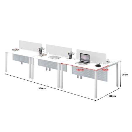 FORSBERG 6 Seater Work Station with Modesty Panel