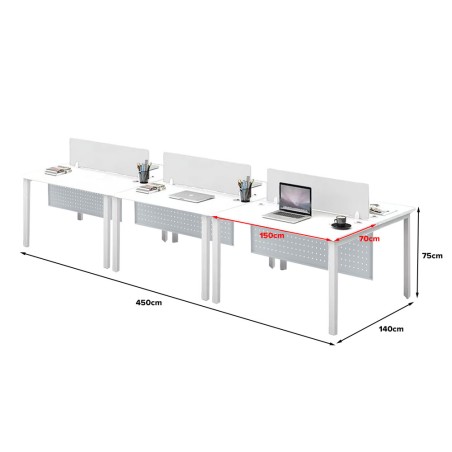 FORSBERG 6 Seater Work Station with Modesty Panel