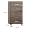 NAOMI Chest of 5 Drawers