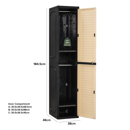 OPTIMUS PVC Slim Wardrobe Cabinet Locker