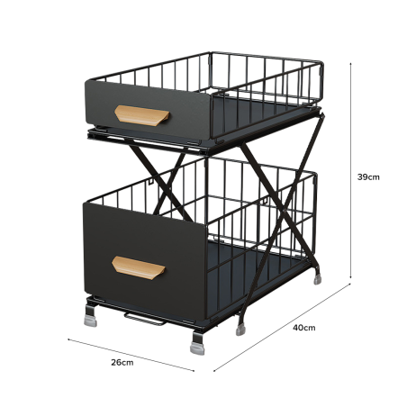 HYDD Under Sink Height Adjustable Pull-out Shelve Rack