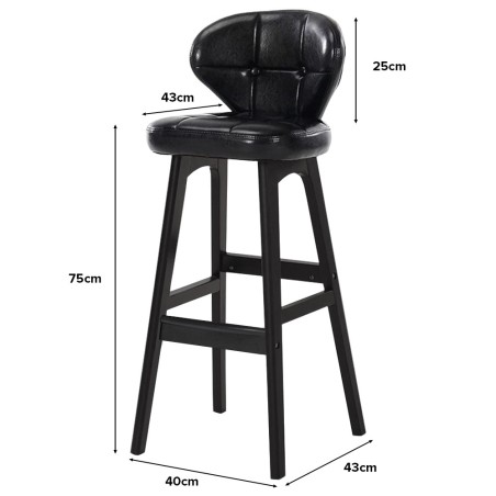 ALVARO Bar Stool with Backrest