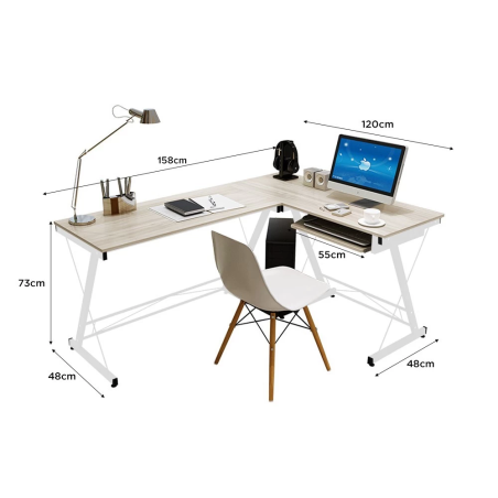 EMELDA L-SHAPE Desktop Table