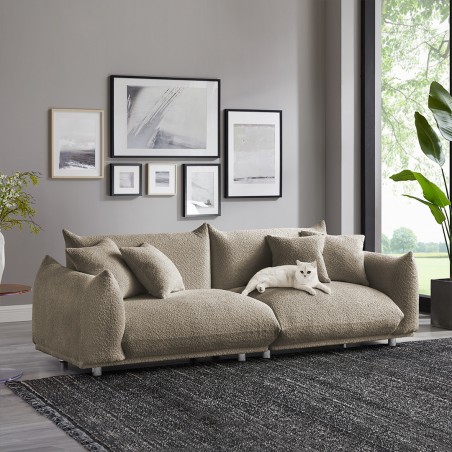 LOUISA 3 Seater Sofa, Bouclé Fabric